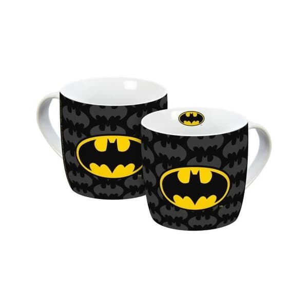 Mugg - Geda-etiketter - Batman - Svart - Cylindrisk - Tål maskindisk