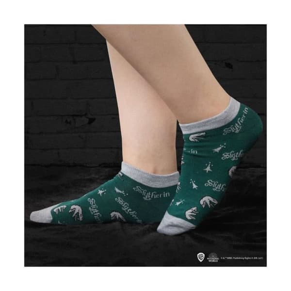 Socquettes - CINEREPLICAS - Harry Potter - Pack om 3 par - Slytherin - Vit - Vuxen
