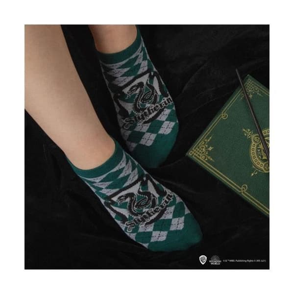 Socquettes - CINEREPLICAS - Harry Potter - Pack om 3 par - Slytherin - Vit - Vuxen