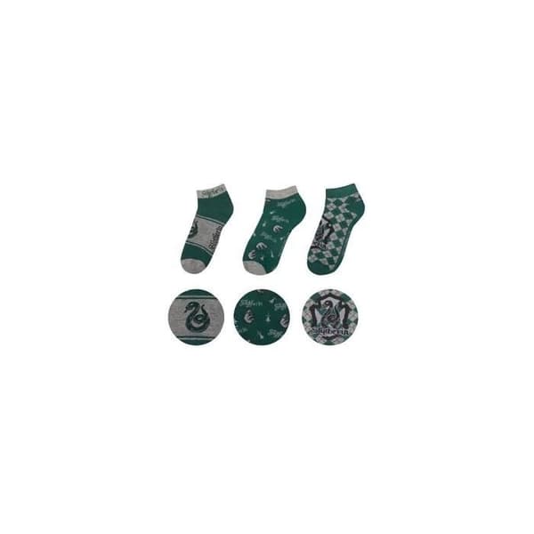 Socquettes - CINEREPLICAS - Harry Potter - Pack om 3 par - Slytherin - Vit - Vuxen