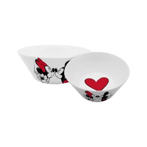 Skål - Disney - Mickey Kiss Sketch - Vit - Rund - Tål diskmaskin