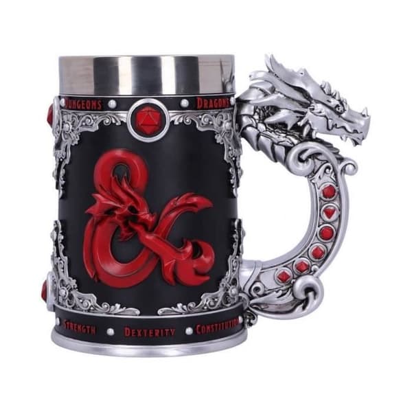 Mugg - Dungeons & Dragons - 16,5 cm - Handmålad resin - Svart - Vuxen
