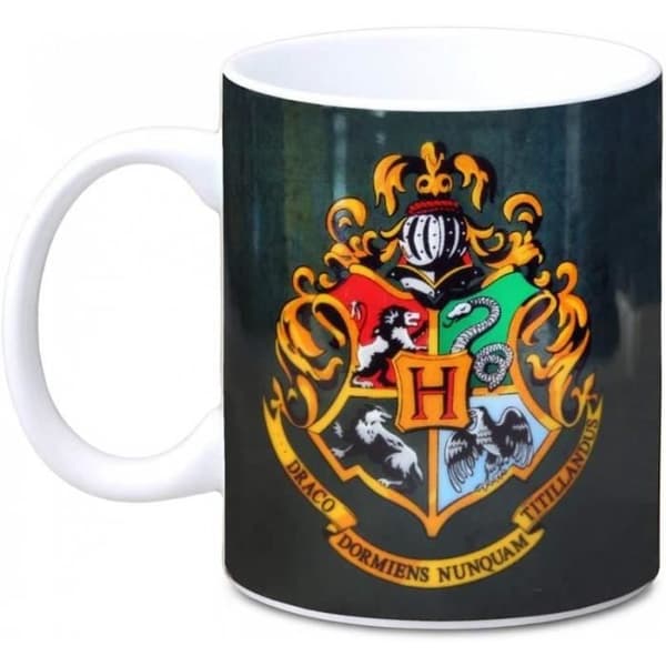 Mugg - LOGOSHIRT - Hogwarts - Keramik - Vit - Rund