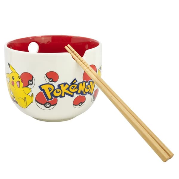 Pikachu ramenskål - STOR - 450ml - Porslin/Keramik/Stengods - Ätpinnar ingår