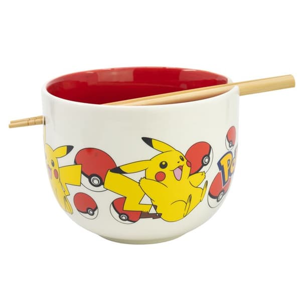 Pikachu ramenskål - STOR - 450ml - Porslin/Keramik/Stengods - Ätpinnar ingår