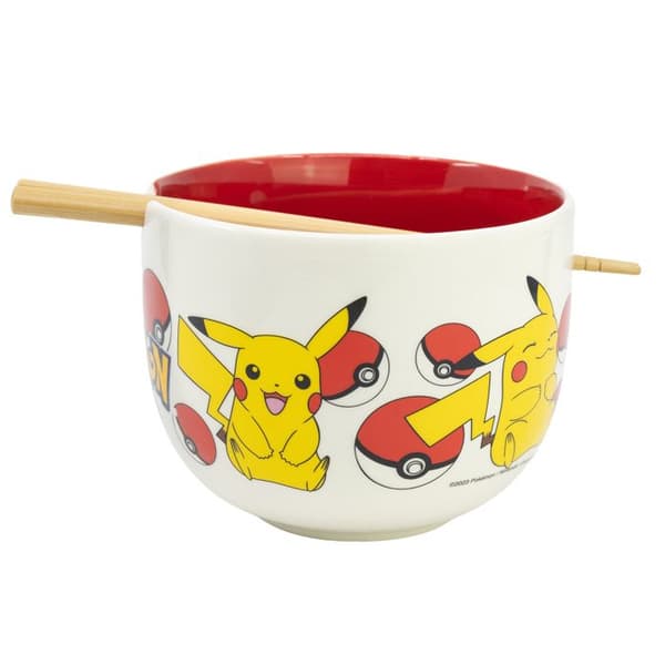 Pikachu ramenskål - STOR - 450ml - Porslin/Keramik/Stengods - Ätpinnar ingår