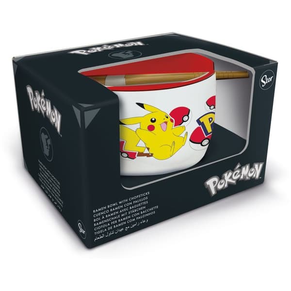Pikachu ramenskål - STOR - 450ml - Porslin/Keramik/Stengods - Ätpinnar ingår