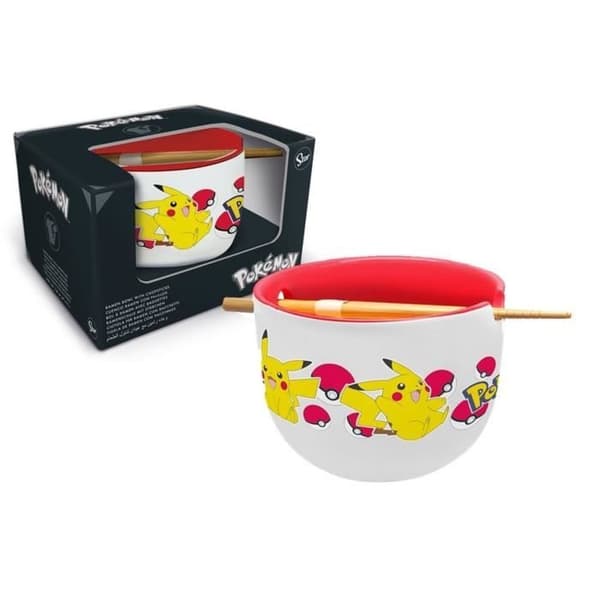 Pikachu ramenskål - STOR - 450ml - Porslin/Keramik/Stengods - Ätpinnar ingår