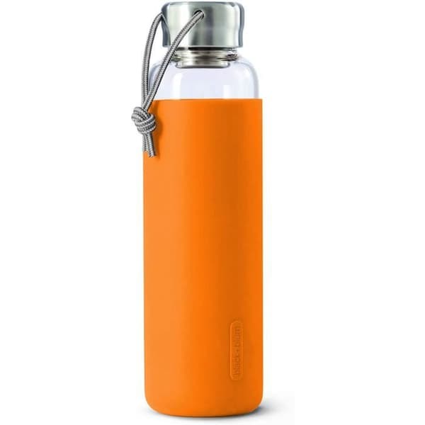 Svart Blum Vattenflaska 600 ml orange