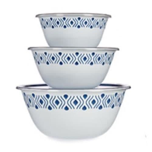 Stefanplast skålar Tosca 19-23-29 cm vit/blå 6-delar