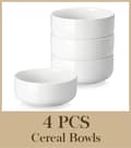 Miniatyrbillede 2 af 2: MALACASA Cereal Skåle, Elegant Rundt Design, 650ML Kapacitet,Hvid 4 Deles