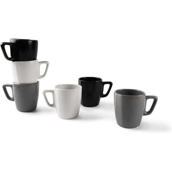 Excelsa Eclipse Set med 6 koppar Mugg 230 ml keramik vit svart och grå