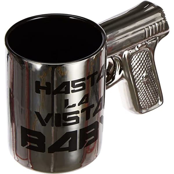 Mugg - Terminator - Kultslaget - Pistolvärmare - Silverkeramik - 50 cl