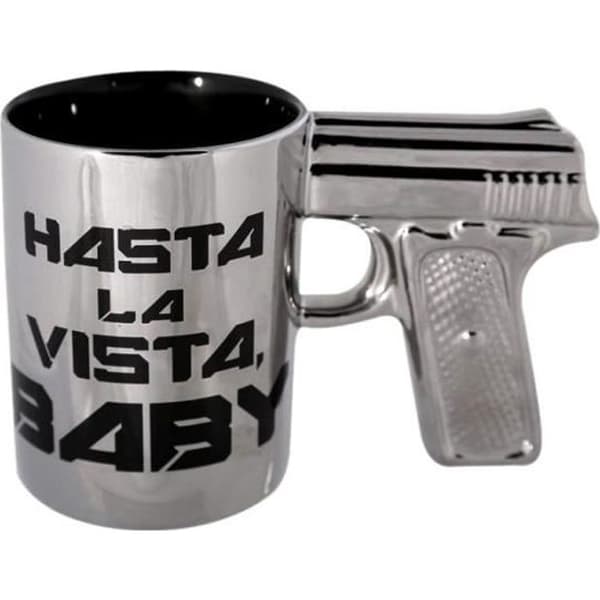 Mugg - Terminator - Kultslaget - Pistolvärmare - Silverkeramik - 50 cl