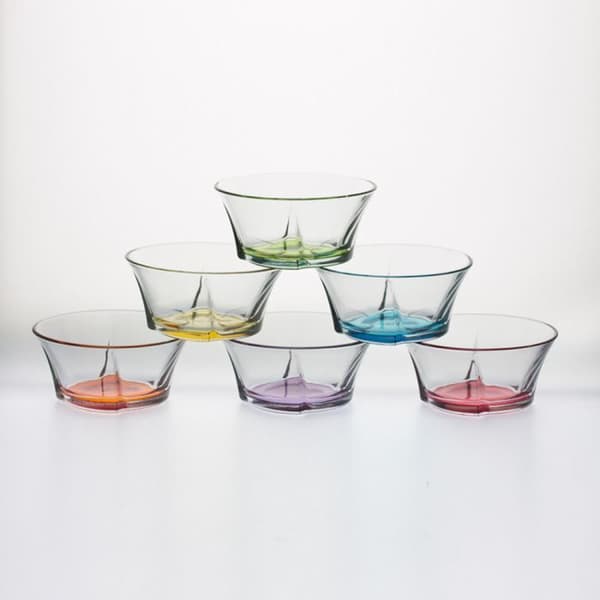 Coupe glass - TREND’UP - TRUVA - Set om 6 - Assorterande färger - Diskmaskinvänlig