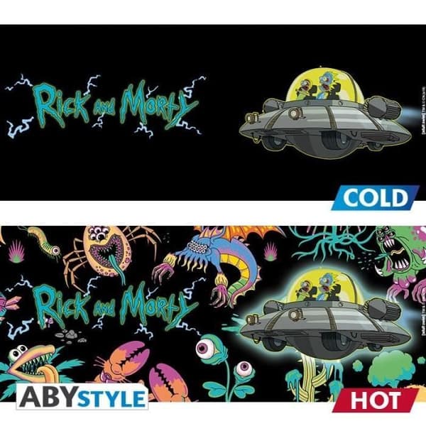 Mugg - Rick och Morty - 460 ml - Svart - Porslin - Keramik - Stengods