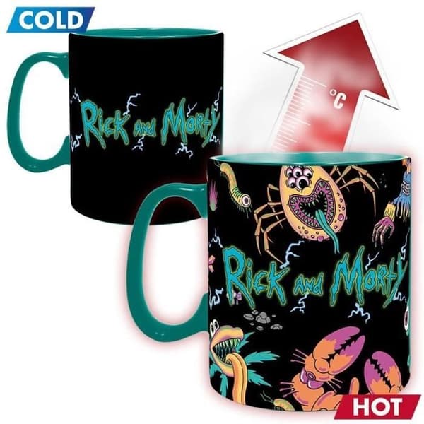 Mugg - Rick och Morty - 460 ml - Svart - Porslin - Keramik - Stengods