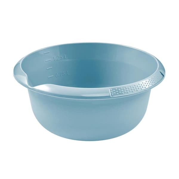 Bol mixer - bol en förberedelse Keeeper polyvalent cuvette med hällpip, rund, 1,5 l, Ø 20 cm, björk, nordic blue