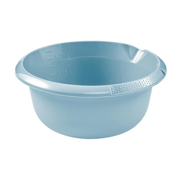 Bol mixer - bol en förberedelse Keeeper polyvalent cuvette med hällpip, rund, 1,5 l, Ø 20 cm, björk, nordic blue