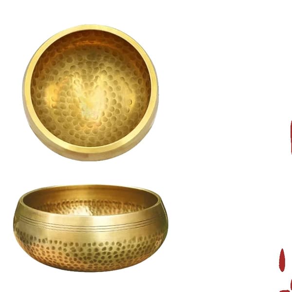 Tibetiläinen äänimalja, E5-sävel, nahkakeppi mukana,150mm Nahkakeppi