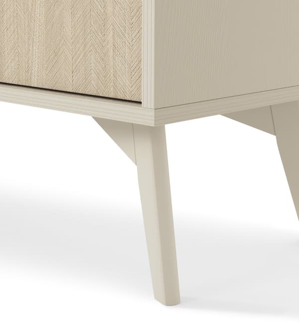Sengebord: en skuffe, en hylde, Farve: sandbeige / sandi sildeben, sandbeige træben,