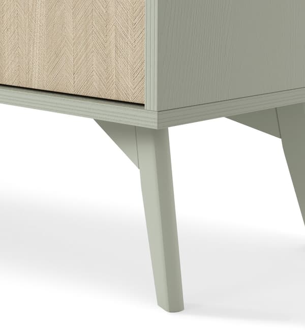 Sengebord: en skuffe, en hylde, Farve: eucalyptus / sandi sildeben, eukalyptus træben,
