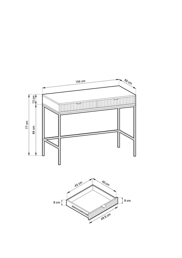 Sengebord: to skuffer, Farve: sort, rammefarve: sort Møbelmål: bredde: 54 cm, højde: 56 cm, dybde: 39 cm,