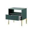 Miniatyrbillede 3 af 5: Nachttisch: zwei Schubladen, Farbe: Labrador, Gestellfarbe: Gold Möbelmaße: Breite: 54 cm, Höhe: 56 cm, Tiefe: 39 cm,