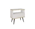 Miniatyrbillede 1 af 5: Sengebord, hvide, sorte ben, 54 x 59 x 39 cm