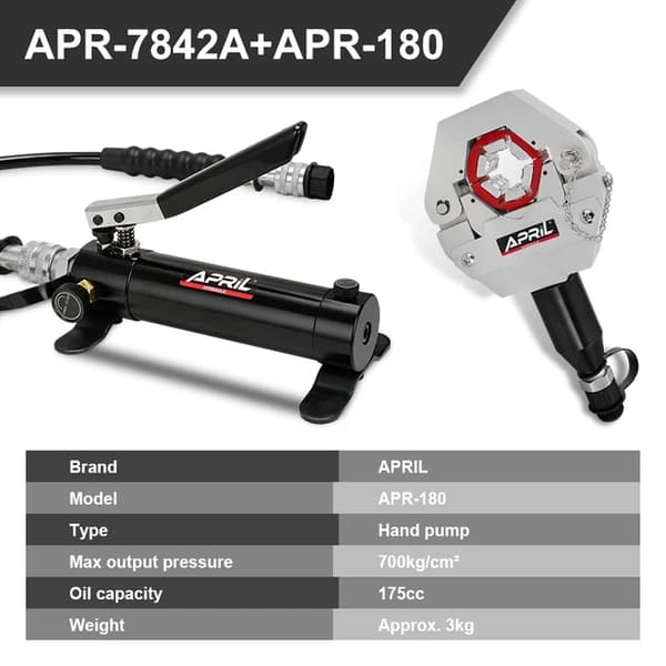 Auto A/C Hydra-Crimper, Manuell Hydraulisk Drift, Inkluderar Hydraulisk Pump, APR-7842A med APR-180