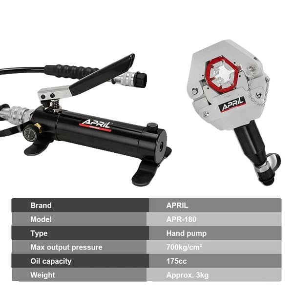 Auto A/C Hydra-Crimper, Manuell Hydraulisk Drift, Inkluderar Hydraulisk Pump, APR-7842A med APR-180
