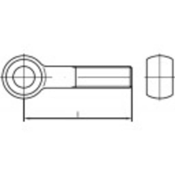 TOOLCRAFT 107110 Lyftöglor M6 50 mm DIN 444 Stål 25 st