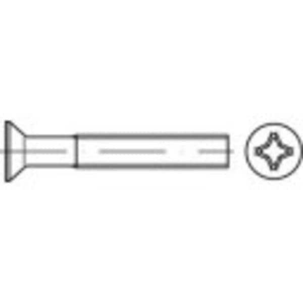 TOOLCRAFT 134490 Försänkta skruvar M2.5 20 mm Stjärnskruvmejsel Philips DIN 965 Stål galvaniskt förzinkad 200 st