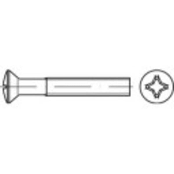 TOOLCRAFT 134624 Försänkta skruvar linsformad M3 12 mm Stjärnskruvmejsel Philips DIN 966 Stål galvaniskt förzinkad 200