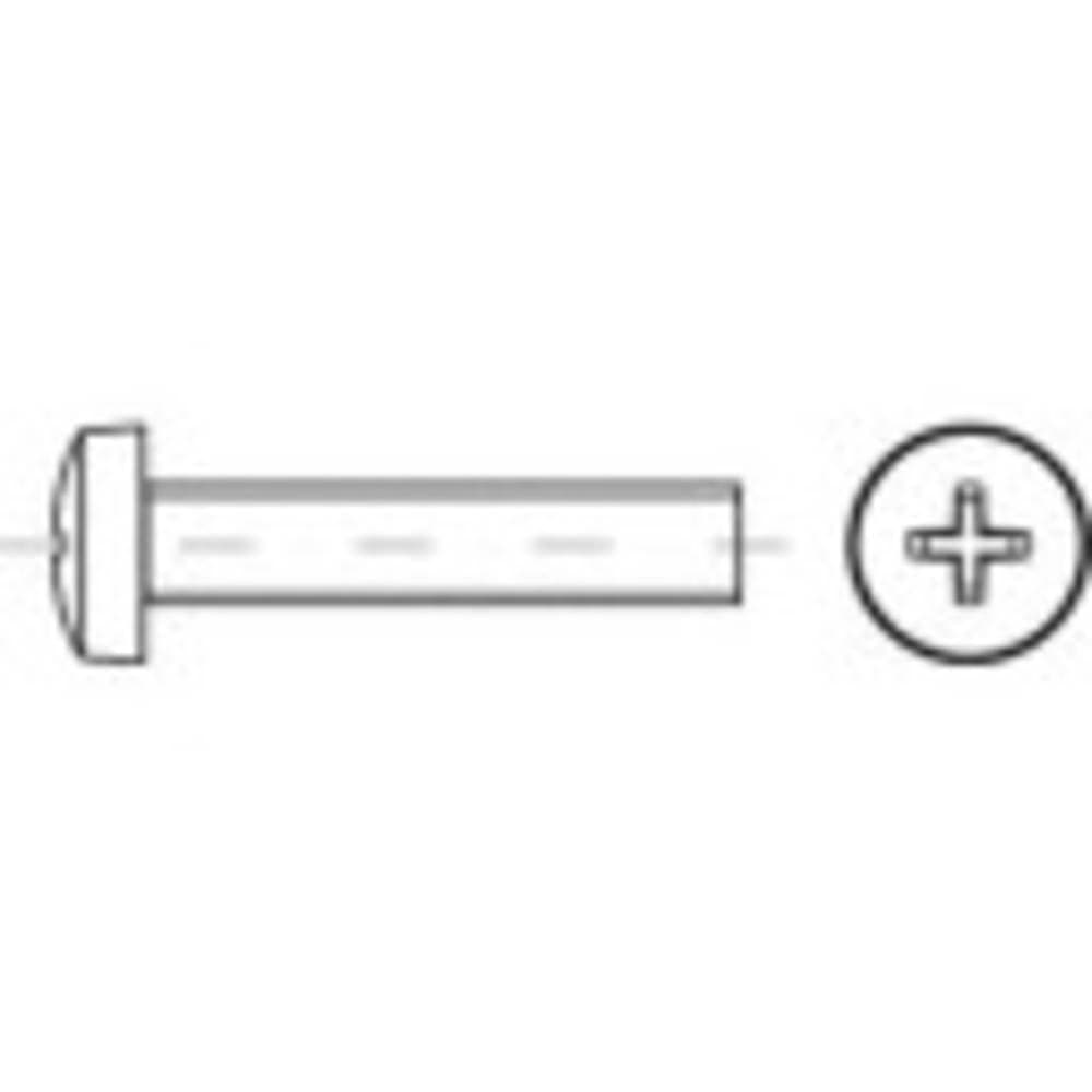 TOOLCRAFT 145893 Skruv linsformad M2.5 12 mm Stjärnskruvmejsel Philips DIN 7985 Stål galvaniskt förzinkad 200 st