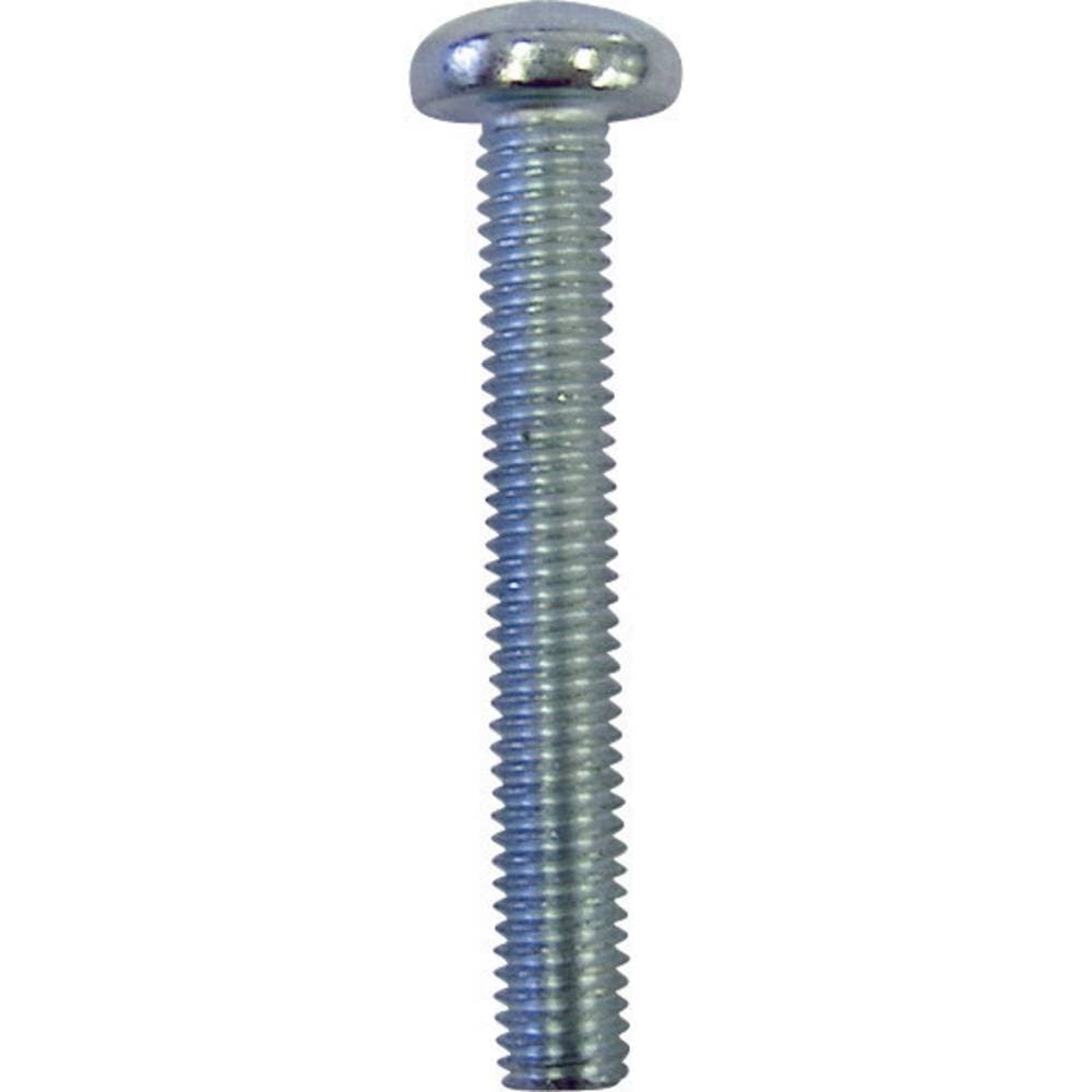 TOOLCRAFT 888050 Skruv linsformad M2.5 10 mm Sexkkant DIN 7985 Stål förzinkad 20 st