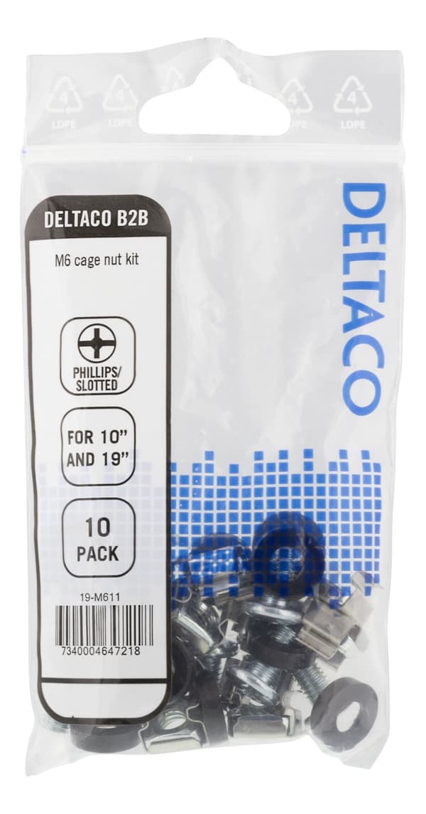 M6 screw set star groove washers + screws + nuts 10pack