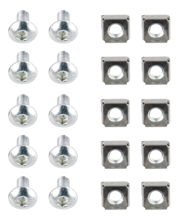 M6 screw set hex (washers + screws + nuts) 10-pack