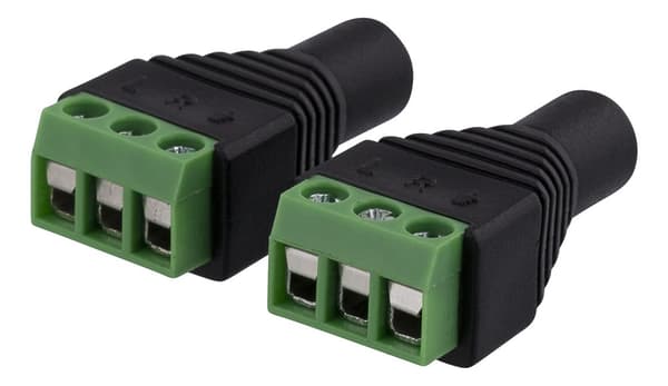 3-pin Terminal block 3.5mm, 2-Pack, Screw fix, 3.5mm female