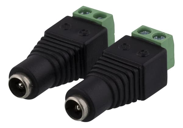 2-pin Terminal block to 5.5 DC, 2-Pack, Screw fix, 5.5 DC