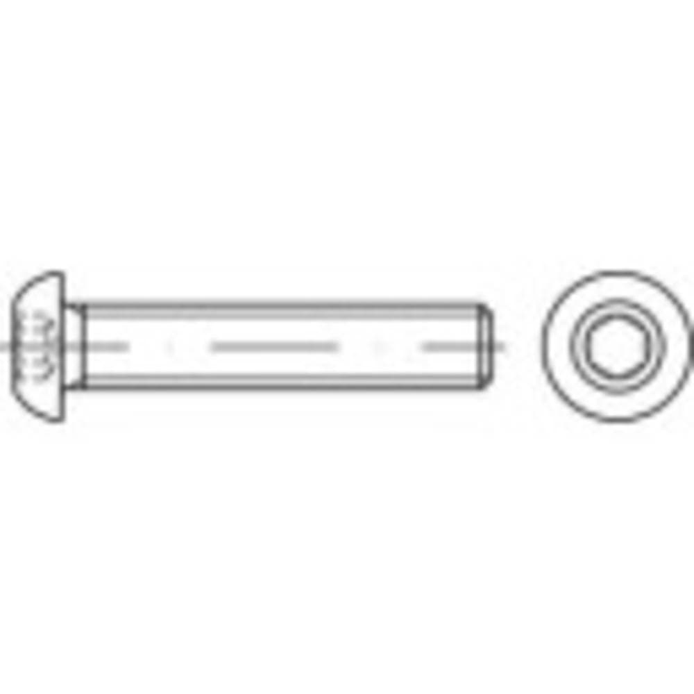 TOOLCRAFT TO-5380941 Skruv linsformad M3 10 mm Insexkant ISO 7380 Rostfritt stål A4 100 st