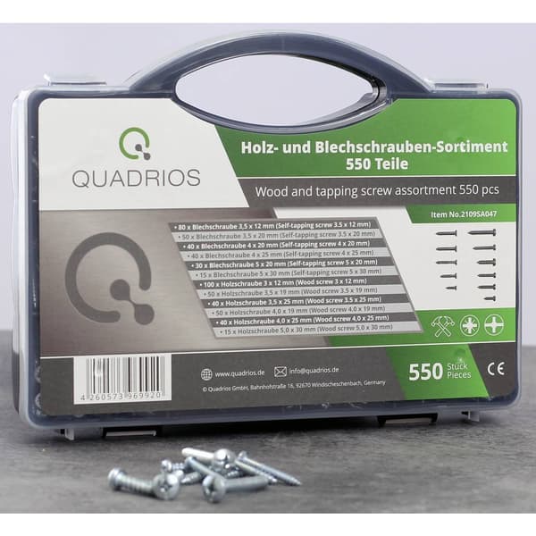 Quadrios 2109SA047 2109SA047 Gängande skruvar sortiment 550 st