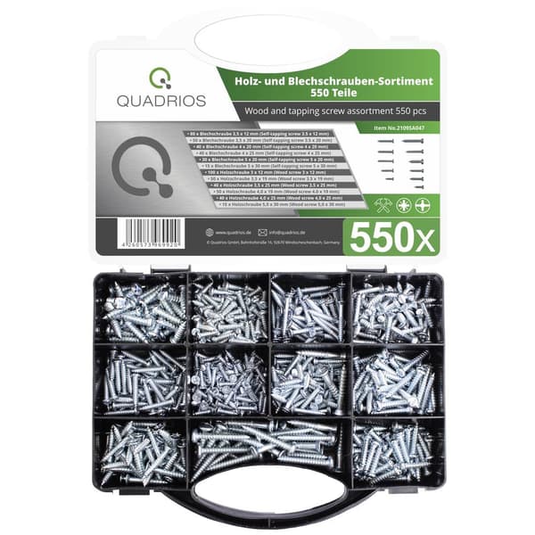 Quadrios 2109SA047 2109SA047 Gängande skruvar sortiment 550 st