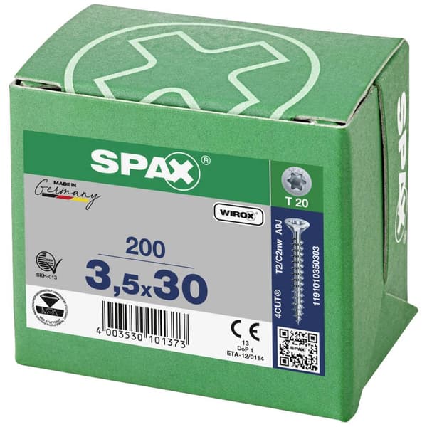 SPAX 1191010350303 Träskruv 3.5 mm 30 mm T-STAR plus Stål WIROX 200 st