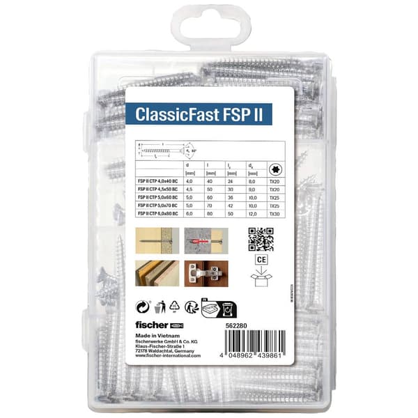 Fischer 562280 ClassicFast SK TG TX 4,0-6,0 Hålskruvar 110 st
