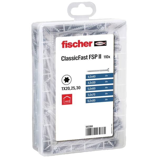 Fischer 562280 ClassicFast SK TG TX 4,0-6,0 Hålskruvar 110 st