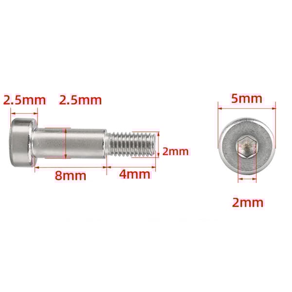 INF Sekskantskruer 2.5*M2*8