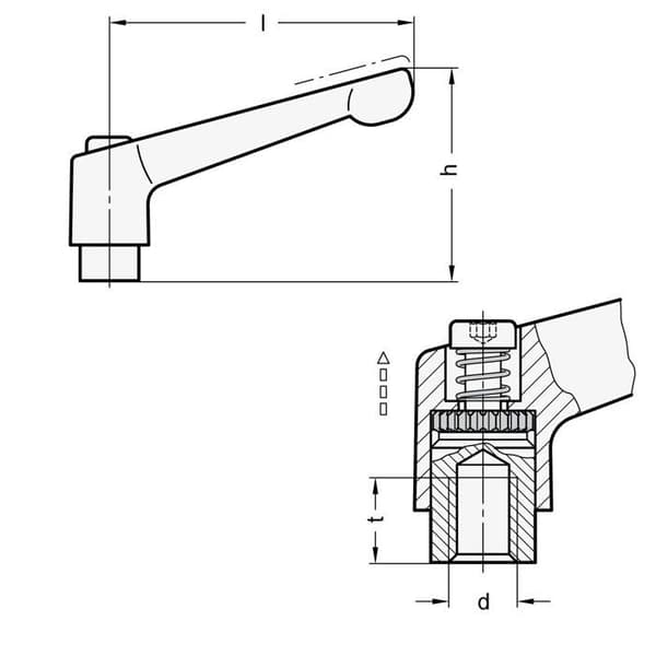 Standard Ganterbult - mutter - bricka - GN 300.1-92-M12-SW