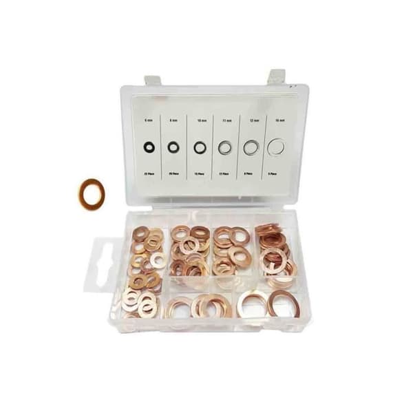 Brickor - GENERISK - Sortiment av 80 kopparbrickor - 6 till 16 mm - Vit färg - Olika storlekar