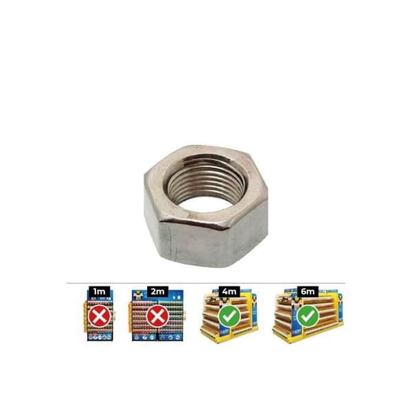Sexkantmutter. Din 934 10 Zinc Flat - GENERIC - Box 250 Uni. Celo